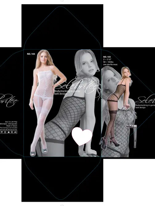 Ladies Spaghetti strap Sexy Black Fish Net Body Stocking