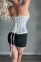 Sexy Ladies Mesh Strapless Front Zip Corset w/ Wire Boning In Black Or White Lace Back