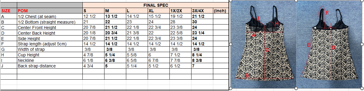 Ladies Ditsy Floral Printed Chemise with Lace Detail at Bust