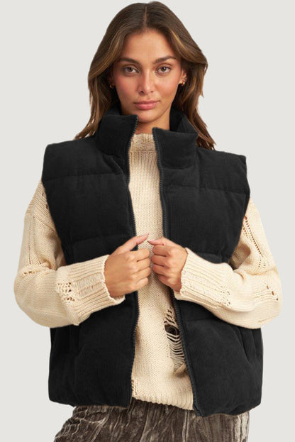 Black Fashion  Puffer Vest