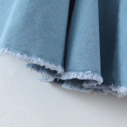 Sexy Denim Wrapped Chest Lace up Slimming Waist Crisscross