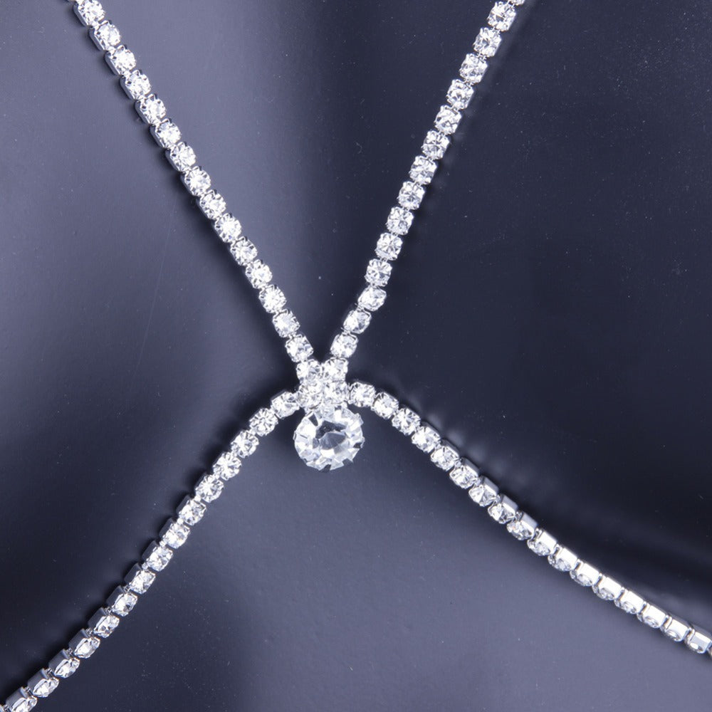Rhinestone  Sexy Bikini Accessories Chest Necklace