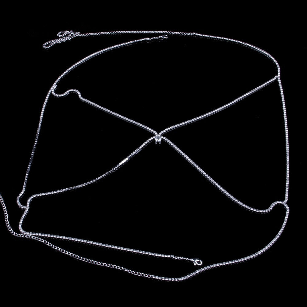 Rhinestone  Sexy Bikini Accessories Chest Necklace