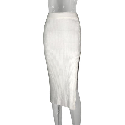 Summer Knitted Internet Celebrity Split Skirt Women Skirt
