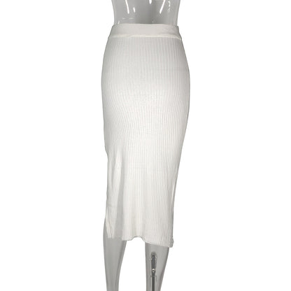 Summer Knitted Internet Celebrity Split Skirt Women Skirt