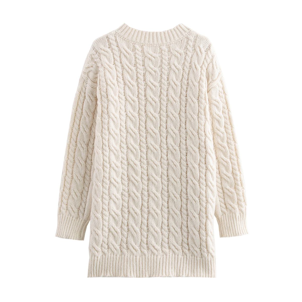 Women Thick Needle Twist Long Knitted Sweater