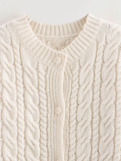 Women Thick Needle Twist Long Knitted Sweater