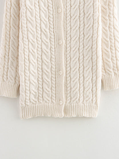 Women Thick Needle Twist Long Knitted Sweater