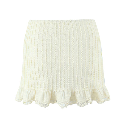 White Lace Lace Skirt Mini