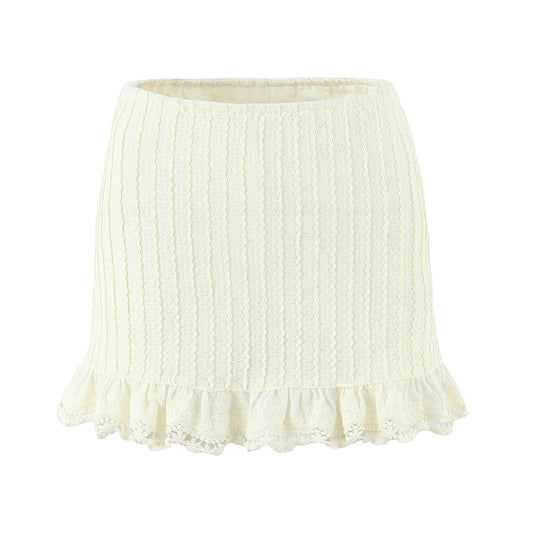 White Lace Lace Skirt Mini