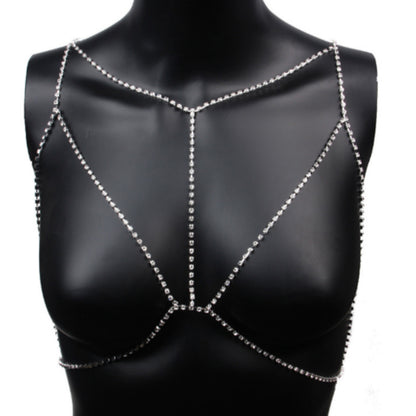 Rhinestone Bikini Bra Chain  Body Sexy  Necklace Accessories