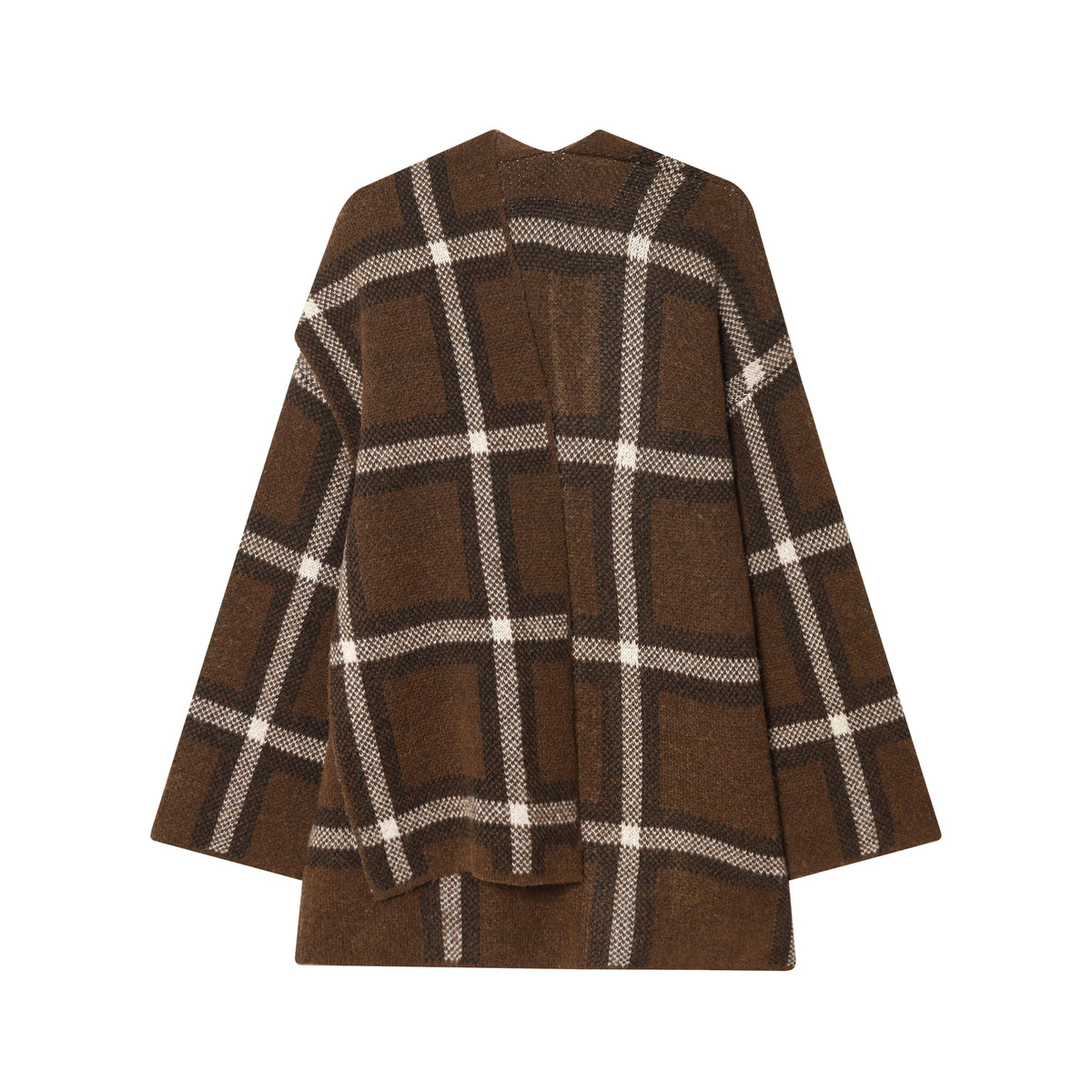 Plaid Brown/Camel Combo cardigan like Shawl with Pockets
