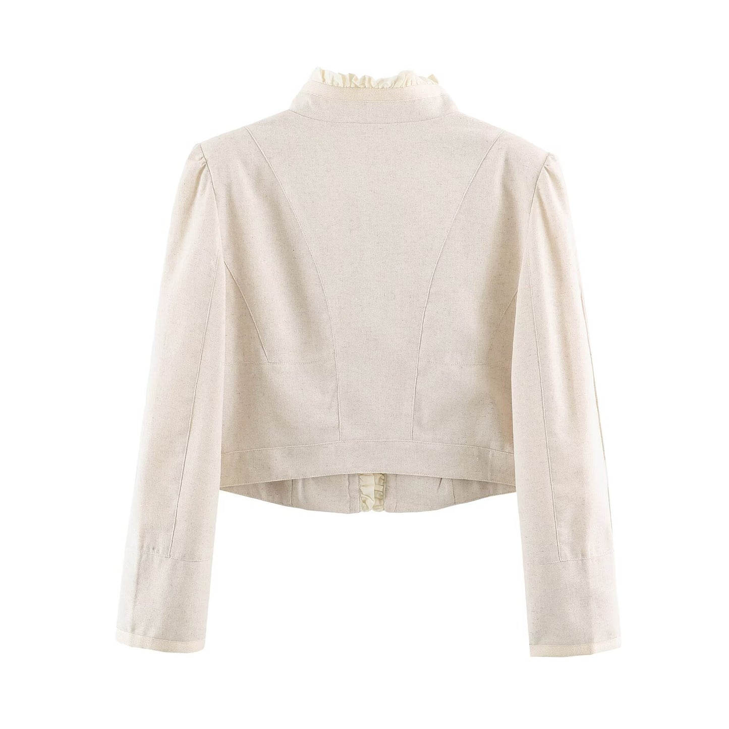 Off White Military Like jacket with Ruffle detail