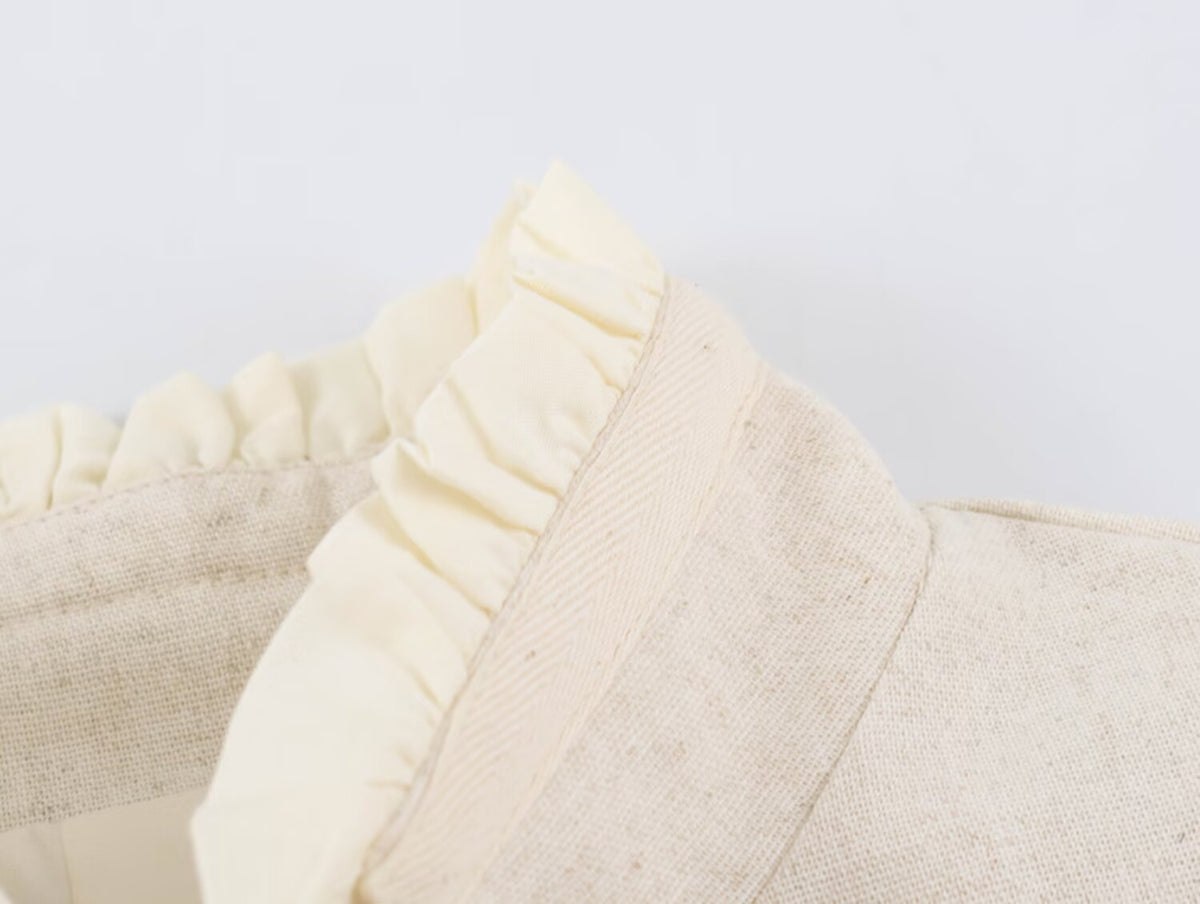 Off White Military Like jacket with Ruffle detail