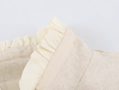 Off White Military Like jacket with Ruffle detail