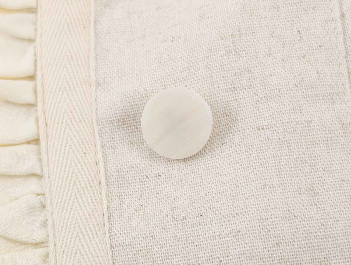 Off White Military Like jacket with Ruffle detail