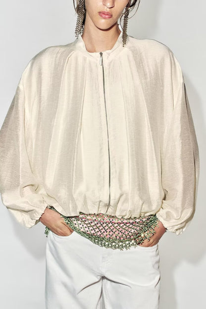 Women Loose Casual Idle Thin Bomber Like jacket