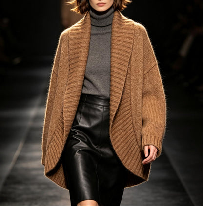 Gorgeous Wide Collar Knit Cozy Open Cardigan