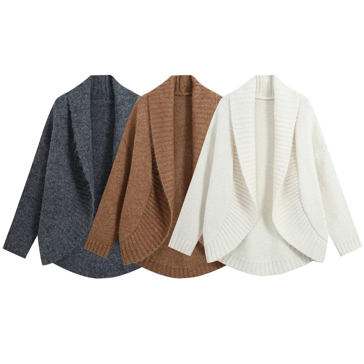 Gorgeous Wide Collar Knit Cozy Open Cardigan