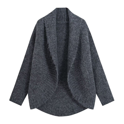 Gorgeous Wide Collar Knit Cozy Open Cardigan