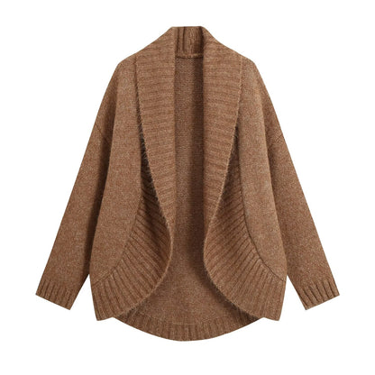 Gorgeous Wide Collar Knit Cozy Open Cardigan