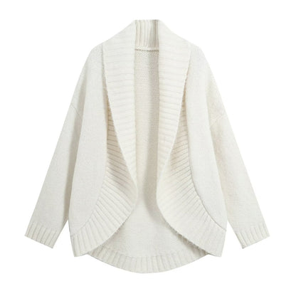 Gorgeous Wide Collar Knit Cozy Open Cardigan