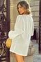 Cream Textured Lantern Sleeve Cover up