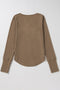 Chestnut Anglaise Broider Ribbed Long Sleeve Top