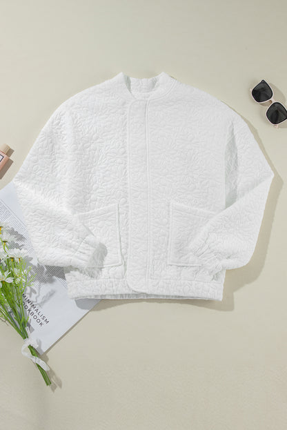 White Sherpa  Quilted Jacket