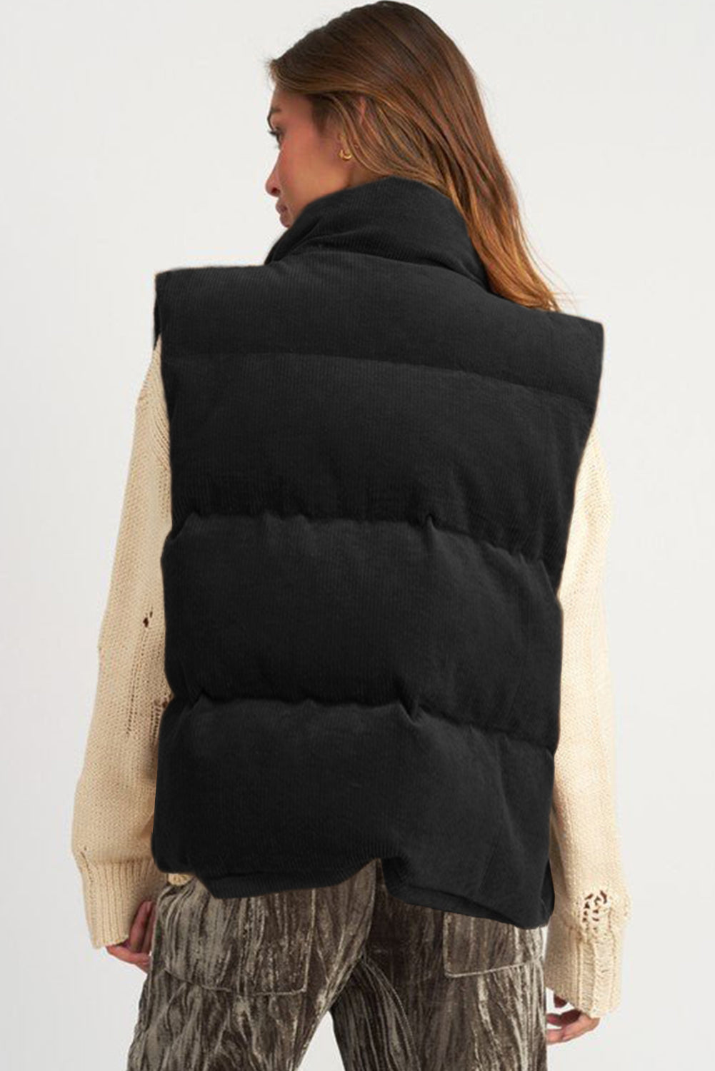 Black Fashion  Puffer Vest