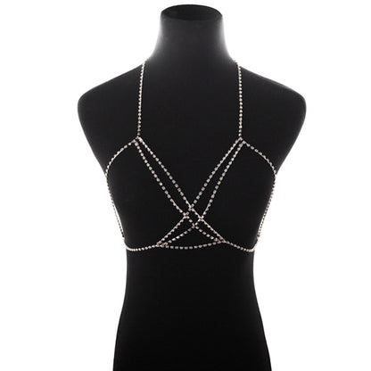 Sexy Necklace Criss Cross Rhinestone  Necklace Criss Cross