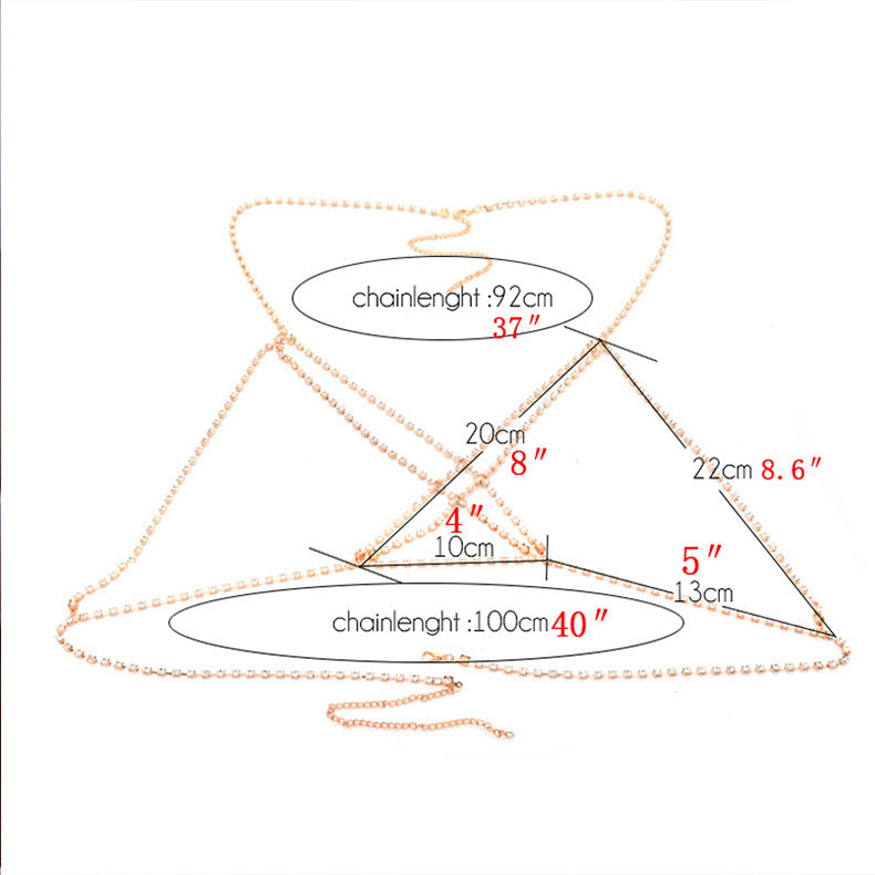 Sexy Necklace Criss Cross Rhinestone  Necklace Criss Cross