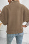 Desert Palm Mock Neck Batwing Short Sleeve Knit Sweater