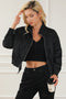 Black Solid Full Zipped Jacket