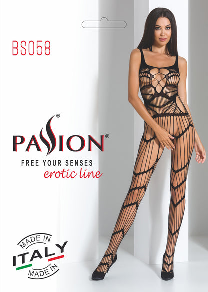 Fishnet Like Full Length  Sheer Crotchless Full Body Stocking Made in Europe