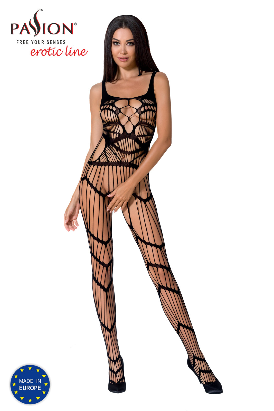 Fishnet Like Full Length  Sheer Crotchless Full Body Stocking Made in Europe