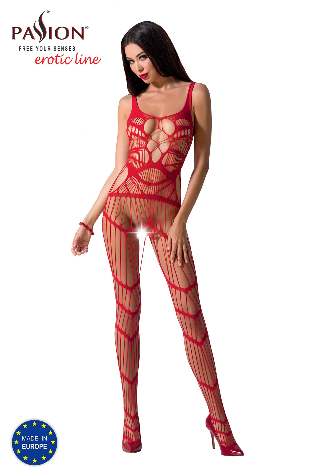 Fishnet Like Full Length  Sheer Crotchless Full Body Stocking Made in Europe