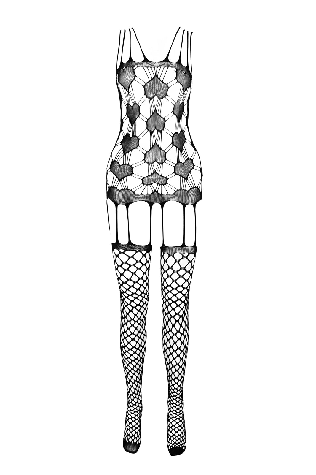 Ladies Sexy Patterned  Body Stocking w/ Garters Crotchless Made In Italy