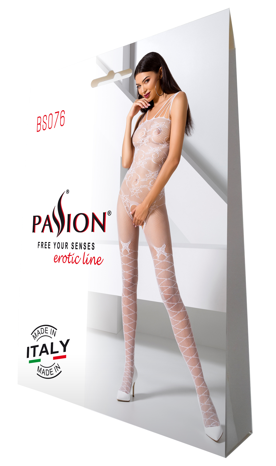 Ladies Sexy Patterned Body Stocking Crotchless Made in Italy