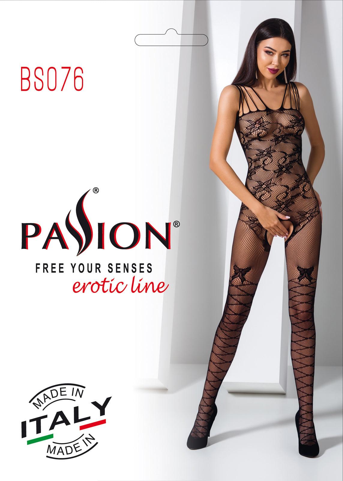 Ladies Sexy Patterned Body Stocking Crotchless Made in Italy