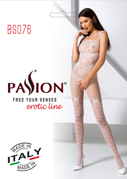 Ladies Sexy Patterned Body Stocking Crotchless Made in Italy
