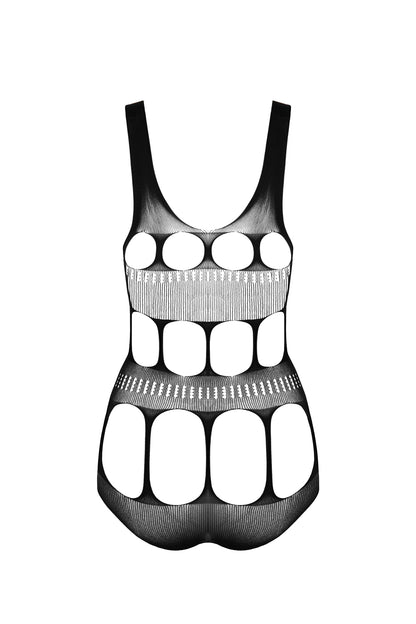Ladies Sexy Pattern Teddy Open Mesh  Bodysuit Crotchless Made In Italy