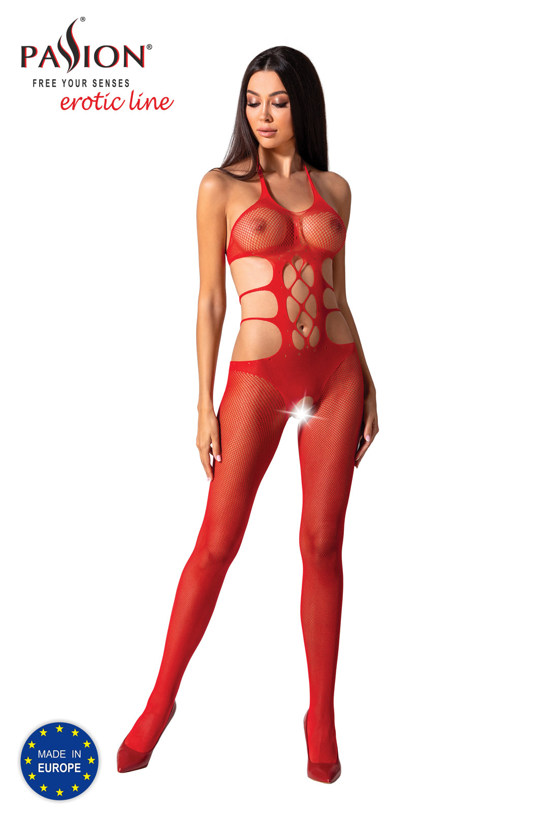 Ladies Sexy Patterned Body Stocking Crotchless Made In Europe