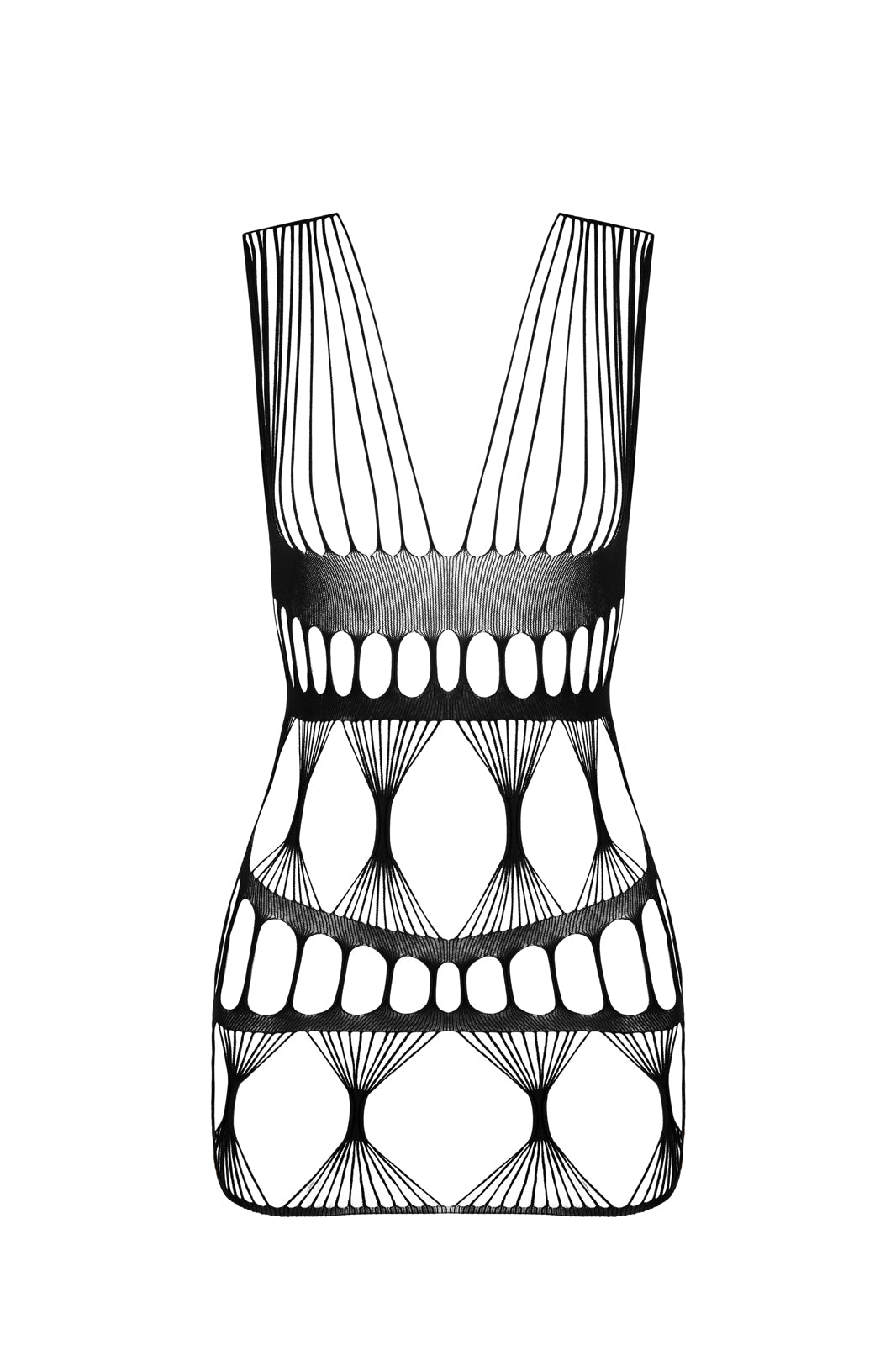 Ladies Sexy Patterned Open Mesh Body Stocking Dress Made In ITALY
