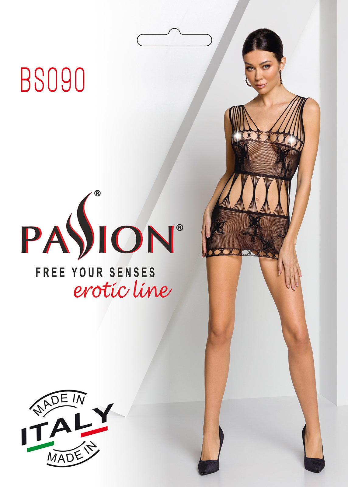 Ladies Sexy Mesh Patterned Body Stocking  Dress Made In Italy