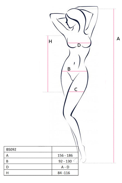 Ladies Black Striped Body Stocking Dress Open at Bust Made In Italy