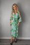 Ladies SexyGreen Palm Floral  Printed  Long Robe / Cover up