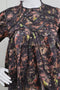 Ladies Black Geo  Printed 3/4 Sleeve Crew Neck w/Lace Detail in Front Top