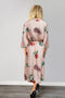 Ladies Sexy Peach  Floral Printed  Long Robe / Cover up