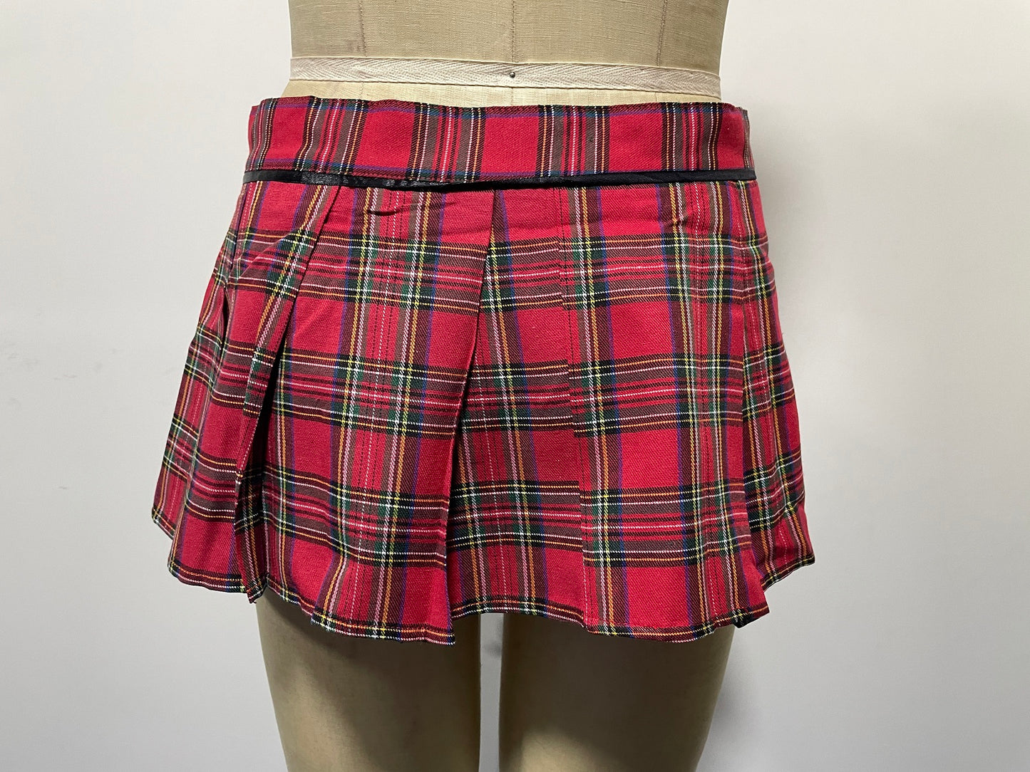Ladies Sexy Cosplay School Girl Plaid Skirt, Tie and Off Shoulder Top Set 3 pieces